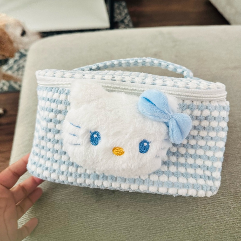 Hello Kitty Blue and White Checkered Bag